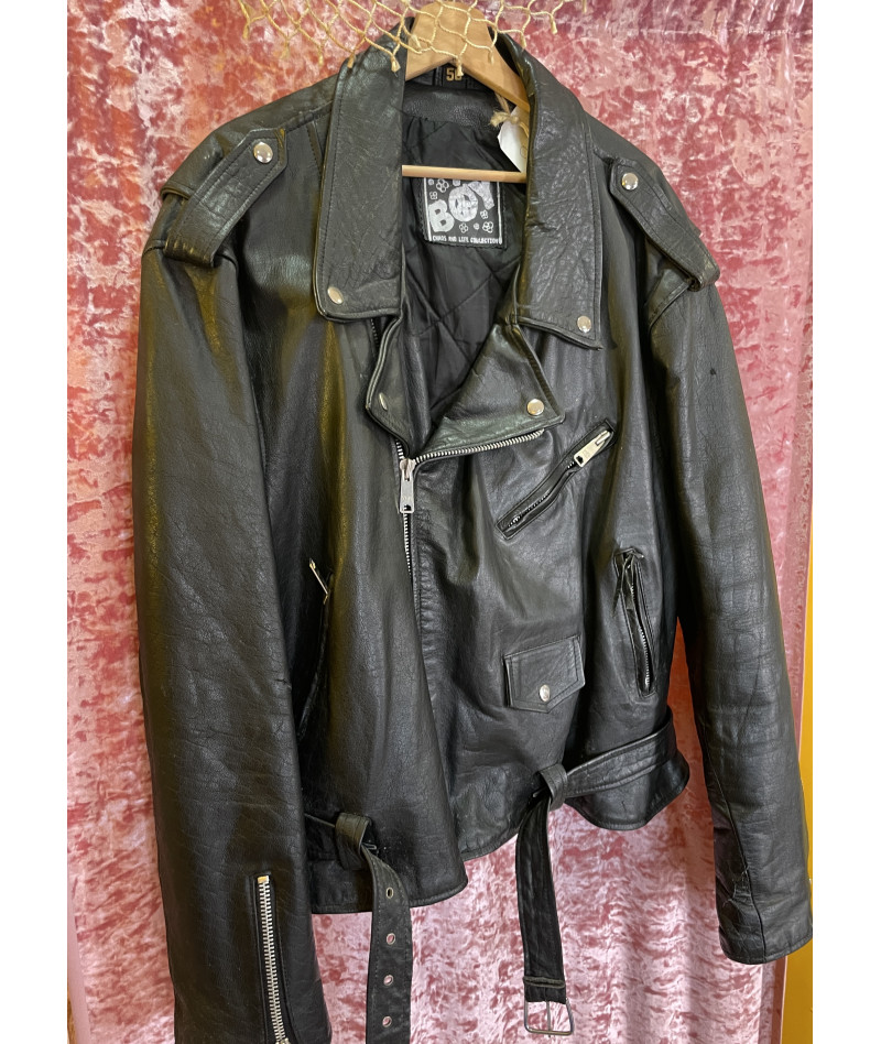 Biker leather vintage jacket