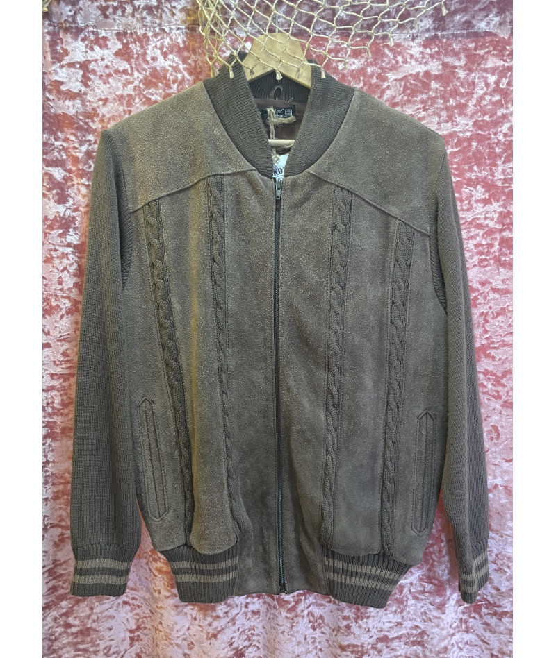 Leather/punto jacket