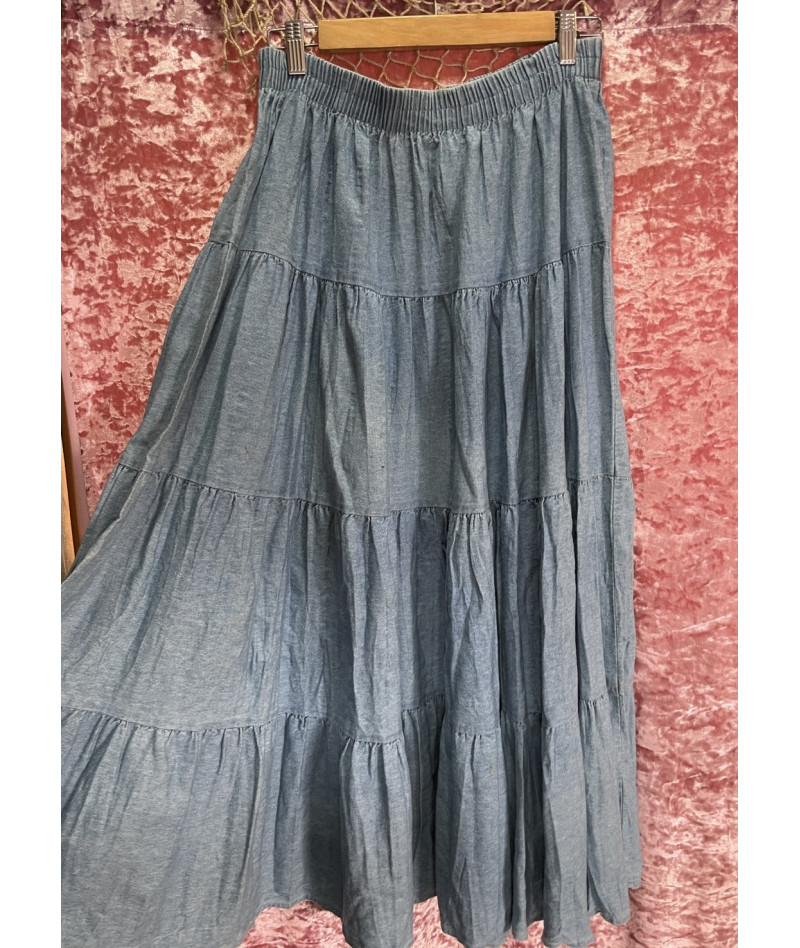 Long denim skirt