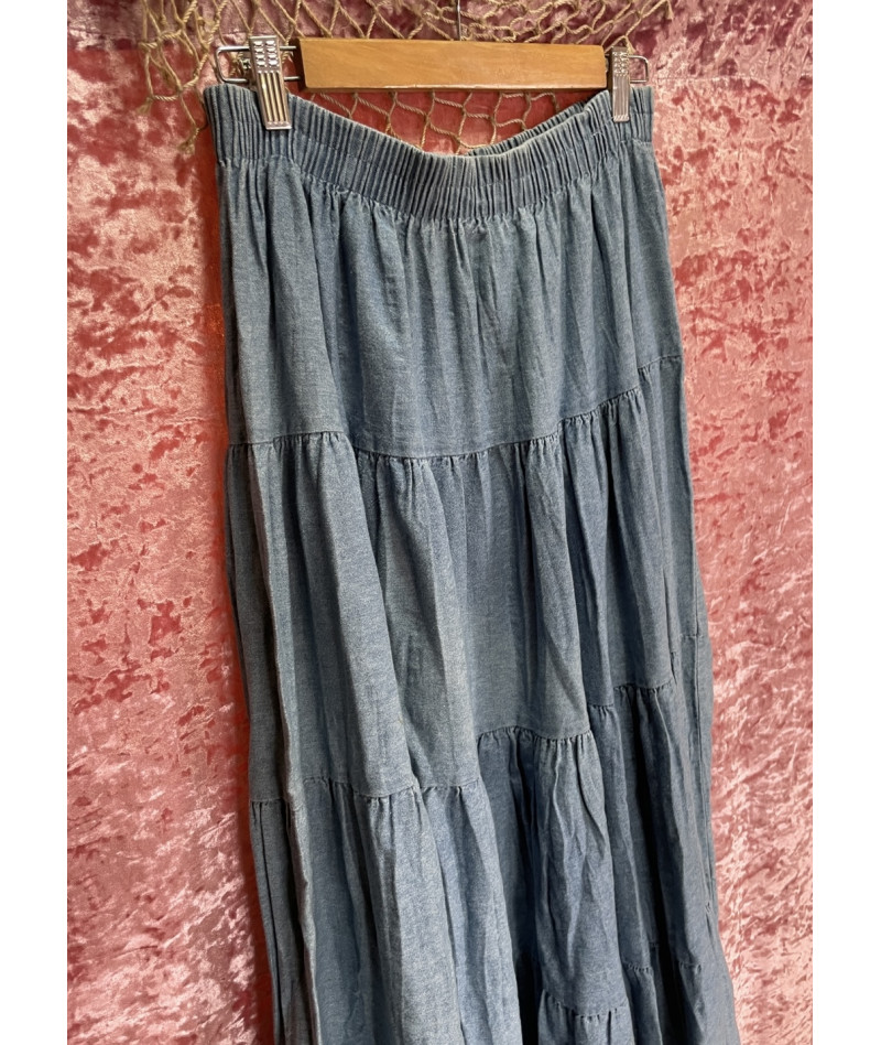 Long denim skirt