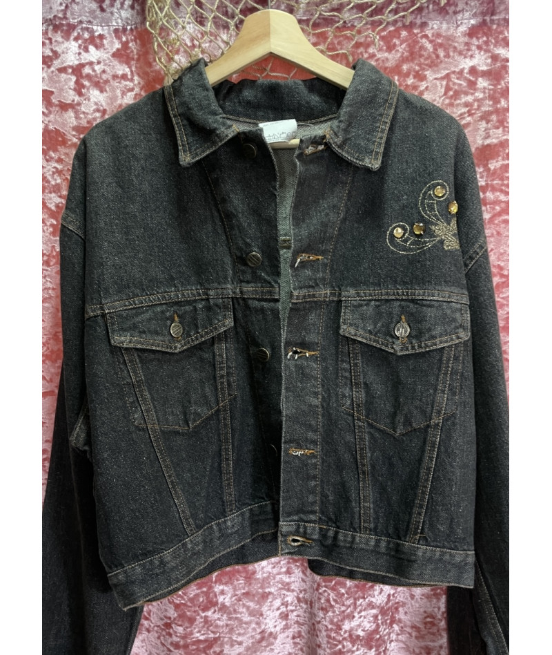 Black denim vintage jacket